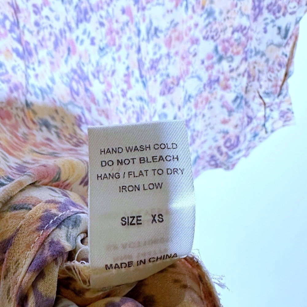VICI X Summer Of Diane Sheer Watercolor Print Button Front Long Sleeves Shirt XS - Picture 9 of 10